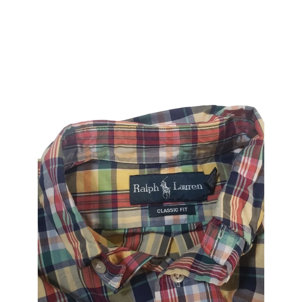 Ralph Lauren Button Up Long Sleeve Shirt Mens Multicolor‎ S Plaid Classic Fit